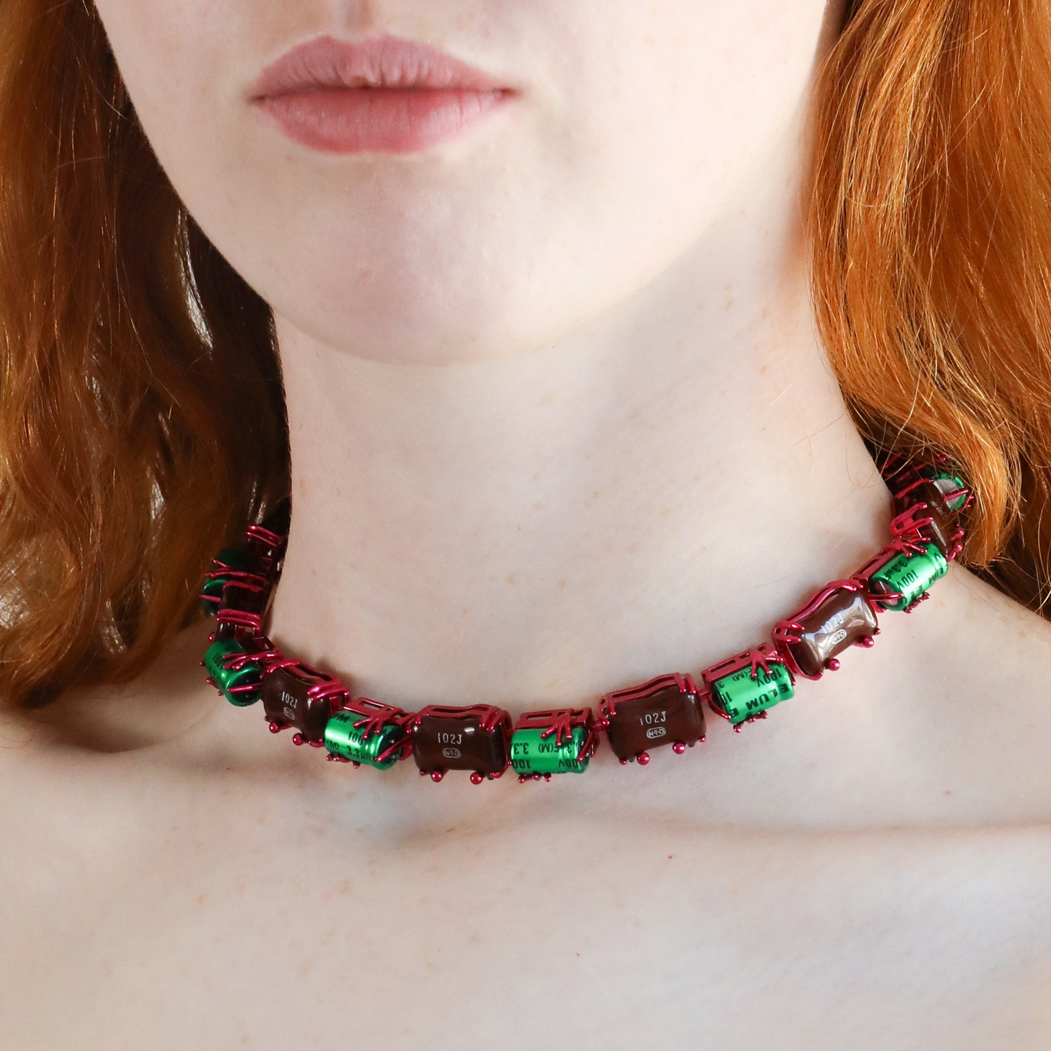 Recycled Silver & E-Waste Baccata Turquoise Choker